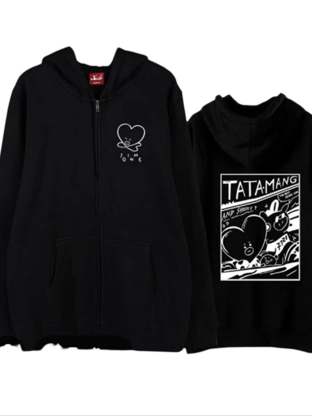 Bts Mens Graphic Zip-Up Hoodie Style Sweater - Size 3XL